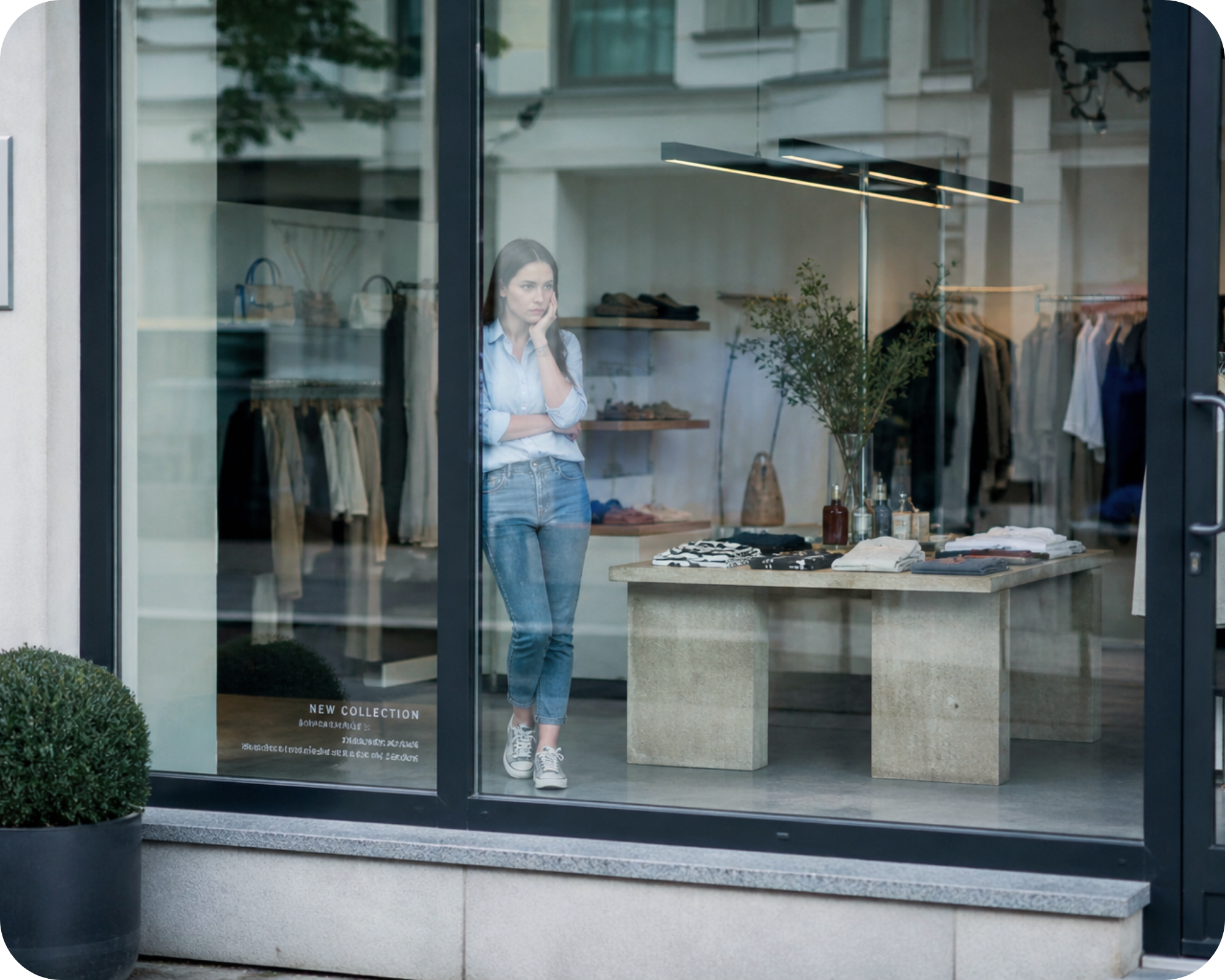 Modegeschäft mit zufriedenen Kunden