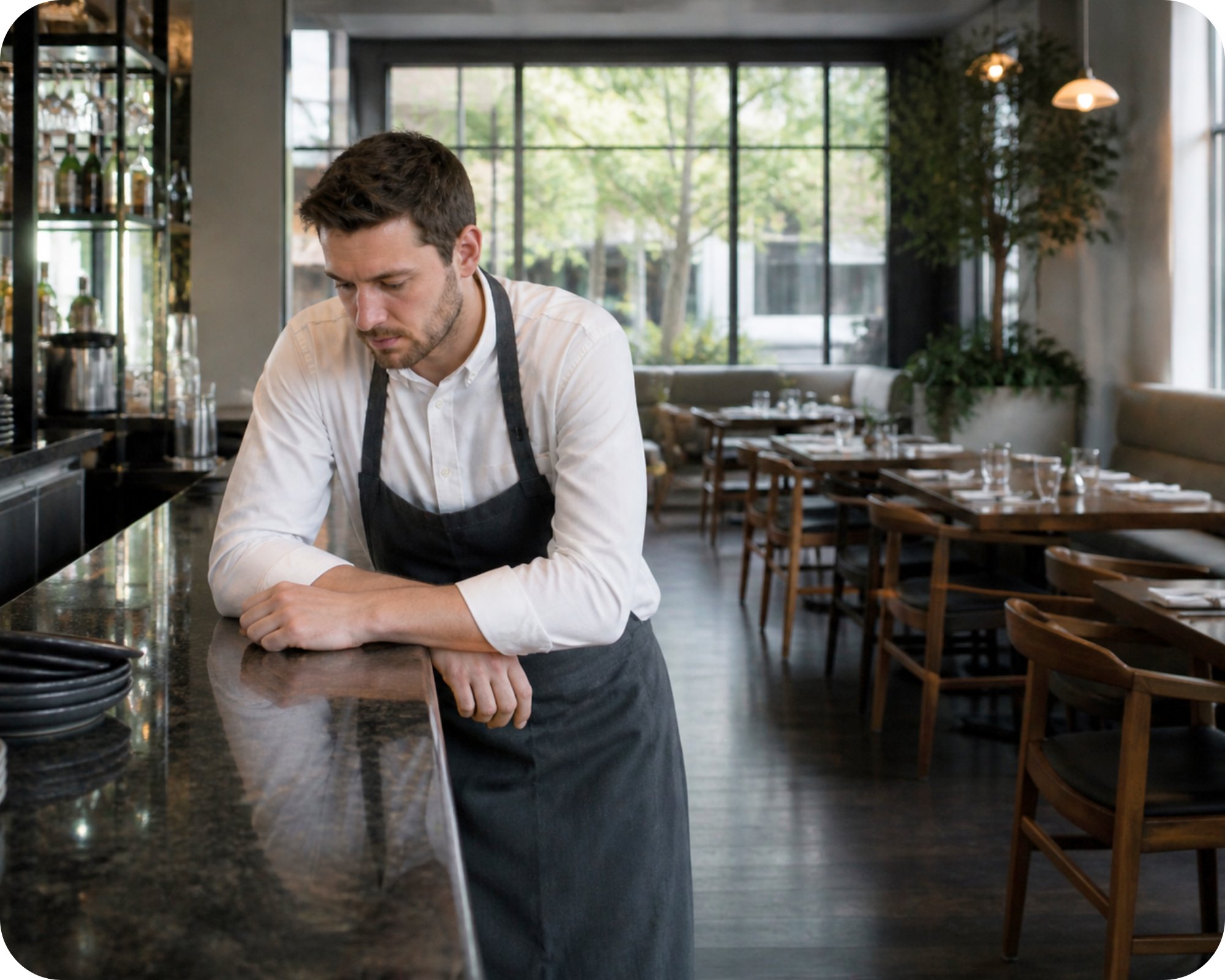 Restaurant Innenraum mit gedeckten Tischen